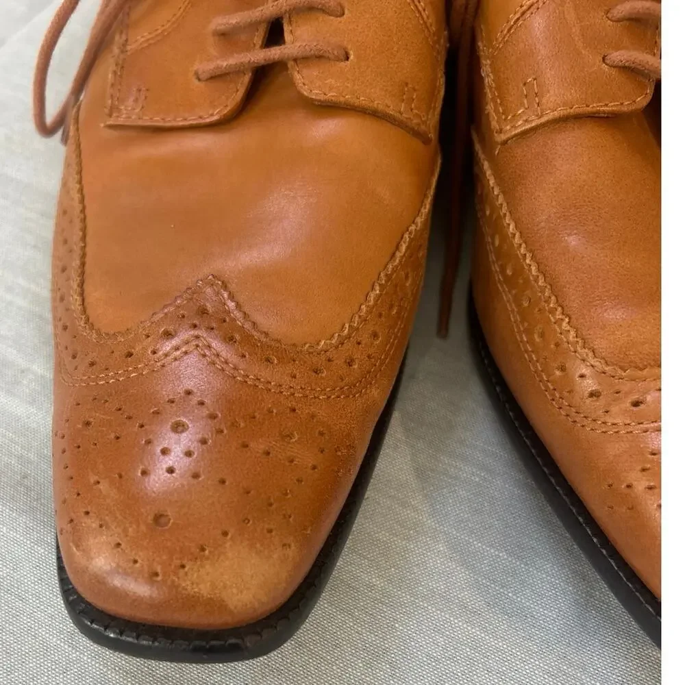 Vionic Men's Harrison Toffee/Tan Leather Wingtip Oxford Dress Shoes SZ 7